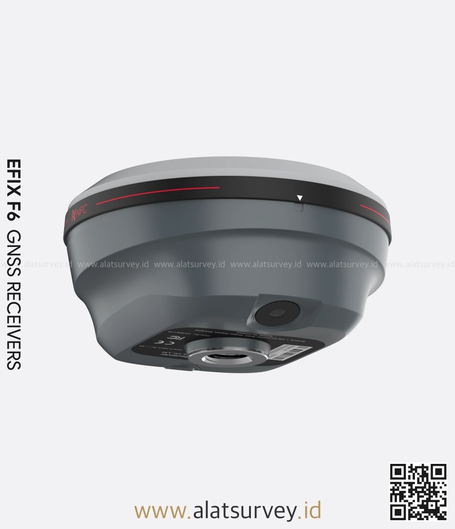 EFIX F6 GNSS RTK Receiver dengan NFC EFIX F6 GNSS RTK Receiver tampak bawah dengan fitur NFC